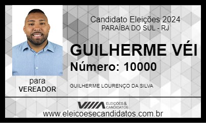 Candidato GUILHERME VÉI 2024 - PARAÍBA DO SUL - Eleições