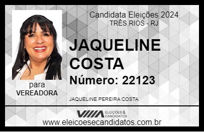 Candidato JAQUELINE COSTA  2024 - TRÊS RIOS - Eleições