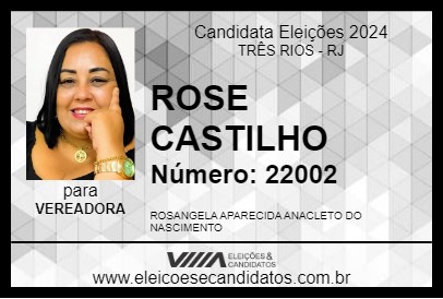 Candidato ROSE CASTILHO 2024 - TRÊS RIOS - Eleições