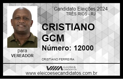 Candidato CRISTIANO GCM 2024 - TRÊS RIOS - Eleições