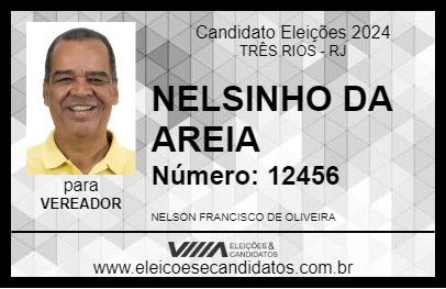 Candidato NELSINHO DA AREIA 2024 - TRÊS RIOS - Eleições