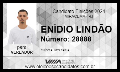 Candidato ENÍDIO LINDÃO 2024 - MIRACEMA - Eleições