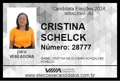 Candidato CRISTINA SCHELCK 2024 - MIRACEMA - Eleições