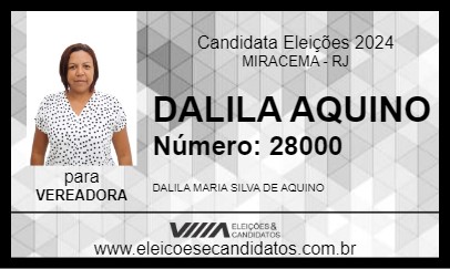 Candidato DALILA AQUINO 2024 - MIRACEMA - Eleições