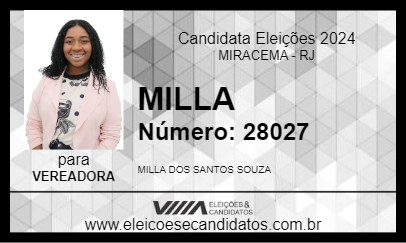 Candidato MILLA 2024 - MIRACEMA - Eleições