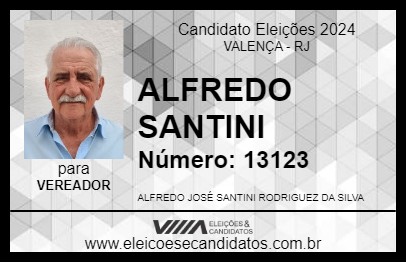 Candidato ALFREDO SANTINI 2024 - VALENÇA - Eleições