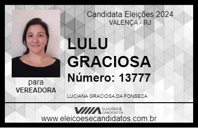 Candidato LULU GRACIOSA 2024 - VALENÇA - Eleições