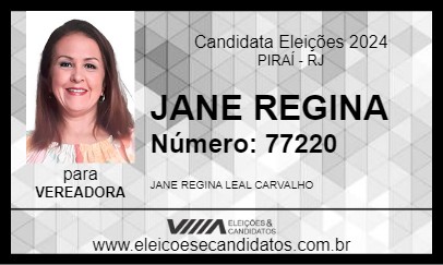 Candidato JANE REGINA 2024 - PIRAÍ - Eleições