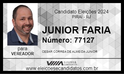 Candidato JUNIOR FARIA 2024 - PIRAÍ - Eleições