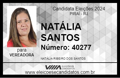 Candidato NATÁLIA SANTOS 2024 - PIRAÍ - Eleições