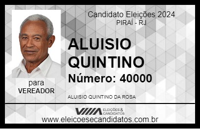 Candidato ALUISIO QUINTINO 2024 - PIRAÍ - Eleições