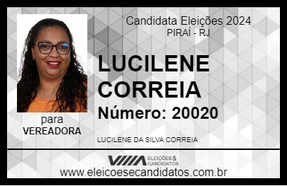 Candidato LUCILENE CORREIA 2024 - PIRAÍ - Eleições