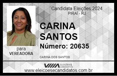 Candidato CARINA SANTOS 2024 - PIRAÍ - Eleições