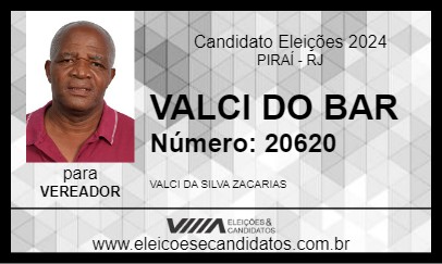 Candidato VALCI DO BAR 2024 - PIRAÍ - Eleições