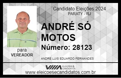 Candidato ANDRÉ SÓ MOTOS 2024 - PARATY - Eleições