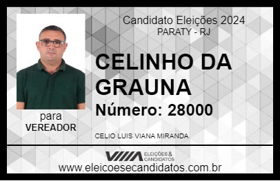 Candidato CELINHO DA GRAUNA 2024 - PARATY - Eleições