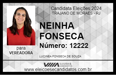 Candidato NEINHA FONSECA 2024 - TRAJANO DE MORAES - Eleições