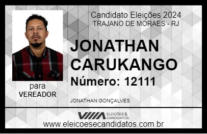 Candidato JONATHAN CARUKANGO 2024 - TRAJANO DE MORAES - Eleições