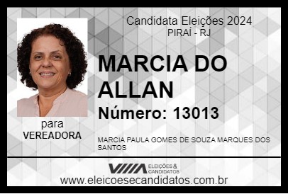 Candidato MARCIA DO ALLAN 2024 - PIRAÍ - Eleições