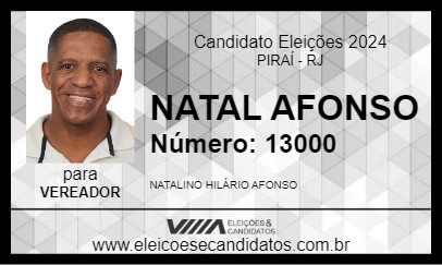 Candidato NATAL AFONSO 2024 - PIRAÍ - Eleições