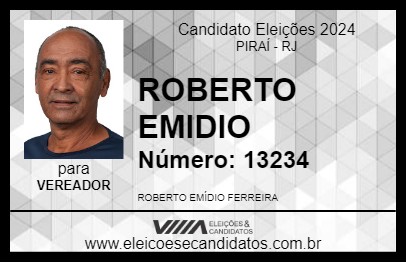 Candidato ROBERTO EMIDIO 2024 - PIRAÍ - Eleições