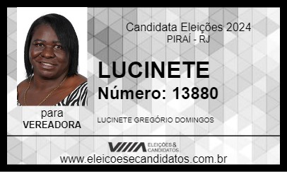 Candidato LUCINETE 2024 - PIRAÍ - Eleições