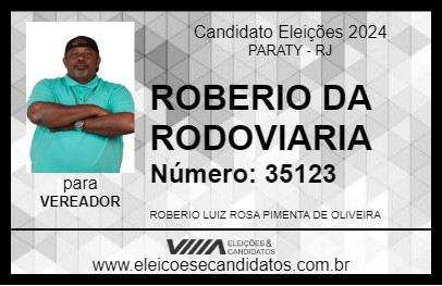 Candidato ROBERIO DA RODOVIARIA 2024 - PARATY - Eleições