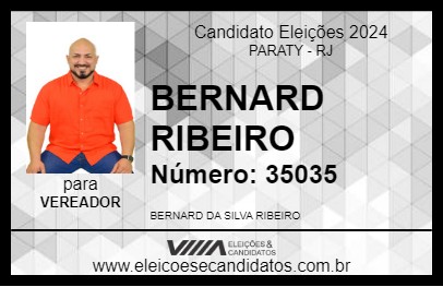 Candidato BERNARD RIBEIRO 2024 - PARATY - Eleições