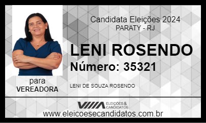 Candidato LENI ROSENDO 2024 - PARATY - Eleições