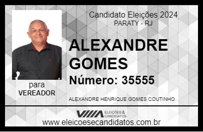 Candidato ALEXANDRE GOMES 2024 - PARATY - Eleições