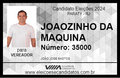 Candidato JOAOZINHO DA MAQUINA 2024 - PARATY - Eleições