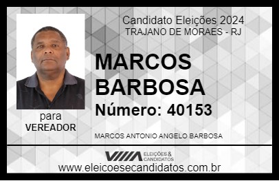 Candidato MARCOS BARBOSA 2024 - TRAJANO DE MORAES - Eleições