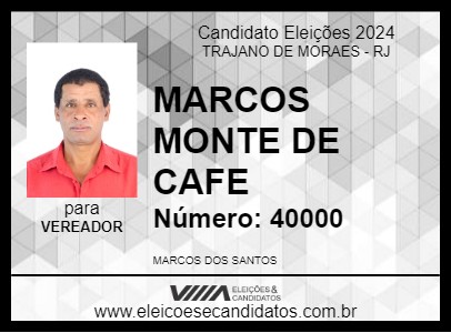 Candidato MARCOS MONTE DE CAFE 2024 - TRAJANO DE MORAES - Eleições