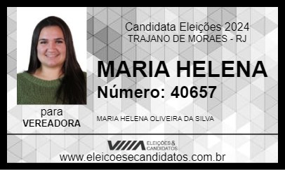 Candidato MARIA HELENA 2024 - TRAJANO DE MORAES - Eleições