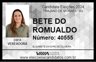 Candidato BETE DO ROMUALDO 2024 - TRAJANO DE MORAES - Eleições