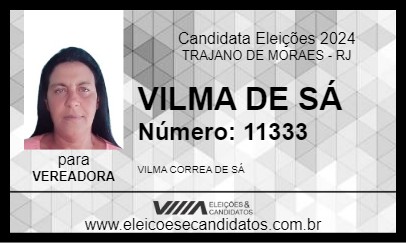 Candidato VILMA DE SÁ 2024 - TRAJANO DE MORAES - Eleições