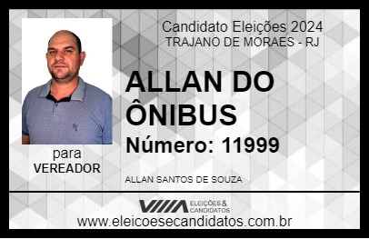 Candidato ALLAN DO ÔNIBUS 2024 - TRAJANO DE MORAES - Eleições