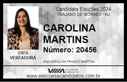 Candidato CAROLINA MARTINS 2024 - TRAJANO DE MORAES - Eleições