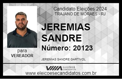 Candidato JEREMIAS SANDRE 2024 - TRAJANO DE MORAES - Eleições