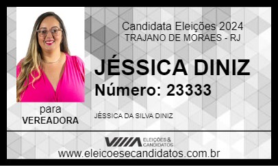 Candidato JÉSSICA DINIZ 2024 - TRAJANO DE MORAES - Eleições