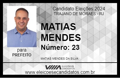 Candidato MATIAS MENDES 2024 - TRAJANO DE MORAES - Eleições