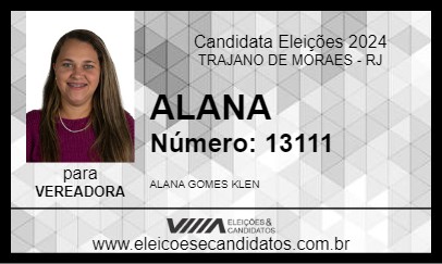 Candidato ALANA 2024 - TRAJANO DE MORAES - Eleições