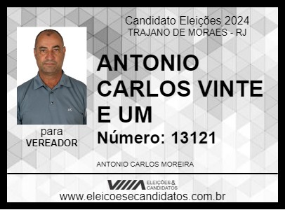 Candidato ANTONIO CARLOS VINTE E UM 2024 - TRAJANO DE MORAES - Eleições