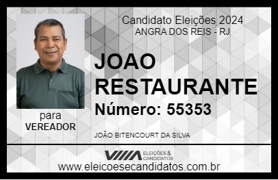 Candidato JOAO RESTAURANTE 2024 - ANGRA DOS REIS - Eleições