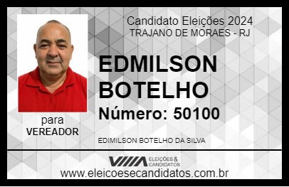 Candidato EDMILSON BOTELHO 2024 - TRAJANO DE MORAES - Eleições