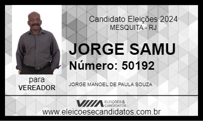 Candidato JORGE DA SAÚDE 2024 - MESQUITA - Eleições