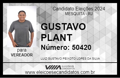 Candidato GUSTAVO PLANT 2024 - MESQUITA - Eleições