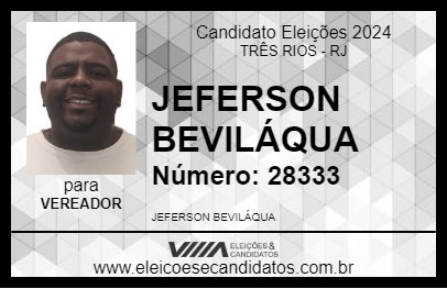 Candidato JEFERSON BEVILÁQUA 2024 - TRÊS RIOS - Eleições