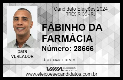 Candidato FÁBINHO DA FARMÁCIA 2024 - TRÊS RIOS - Eleições