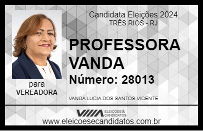 Candidato PROFESSORA VANDA 2024 - TRÊS RIOS - Eleições